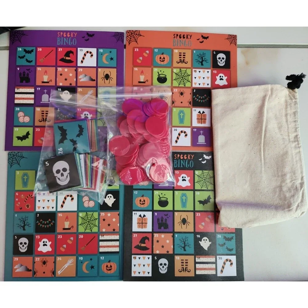 Halloween Bingo Games Set School Halloween Spooky Bingo Game